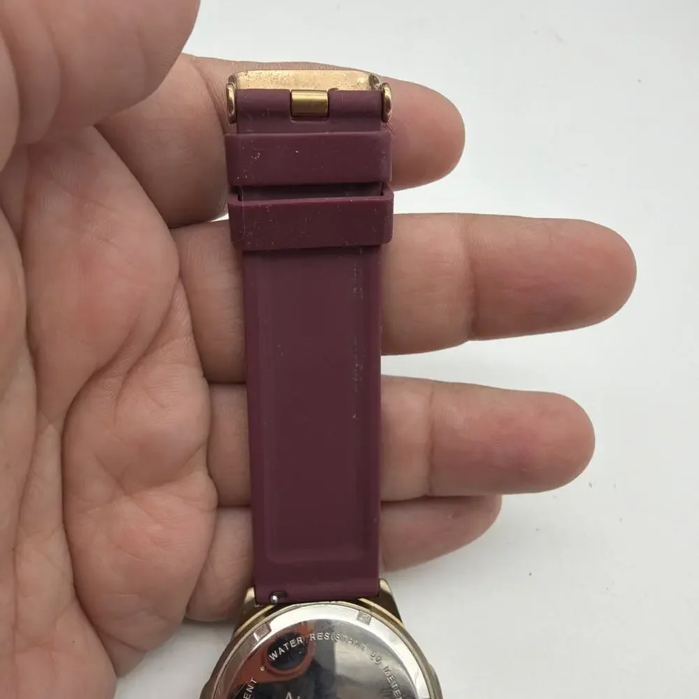 Vintage Nautica Indiglo Analog Quartz Watch New Battery Burgundy Strap